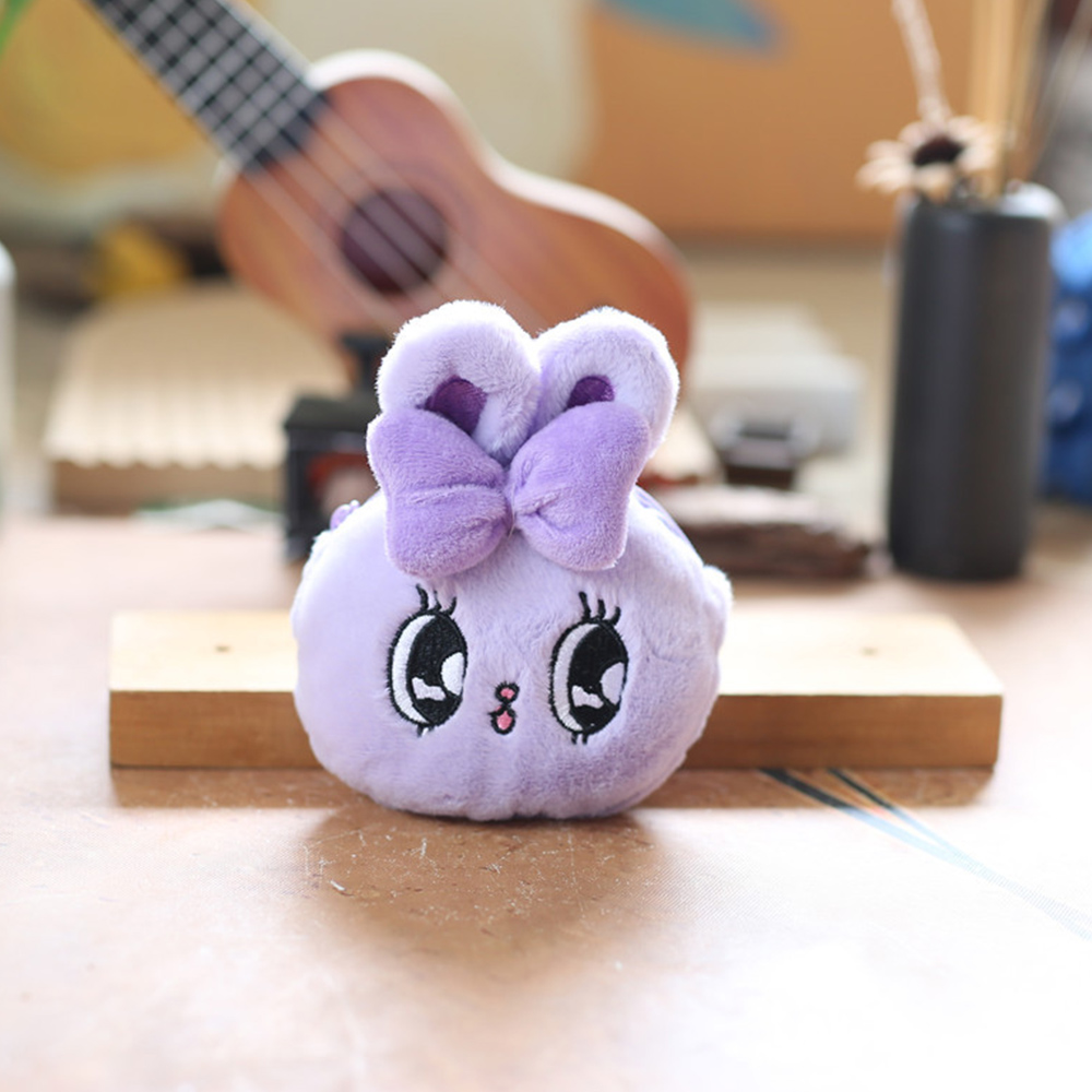 Geldbörse Für Damen Plüsch Oster Hase Motiv 12cm Lila Passend Für Kopfhörer - Picture 12 of 14