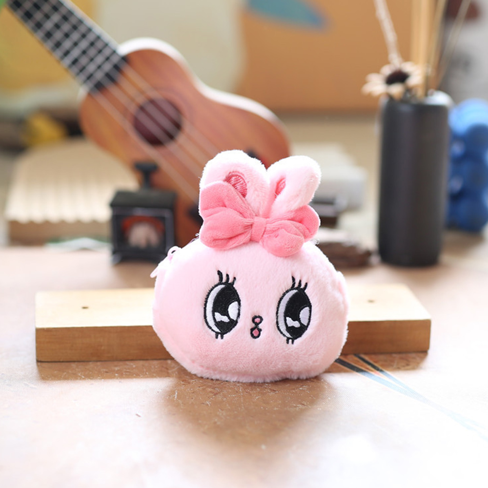 Geldbörse Für Damen Plüsch Oster Hase Motiv 12cm Lila Passend Für Kopfhörer - Picture 13 of 14