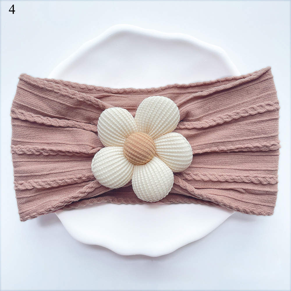 Kopfband Für Babys Mit Blumen Verzierung Aus Nylon Und Kord - Picture 25 of 44