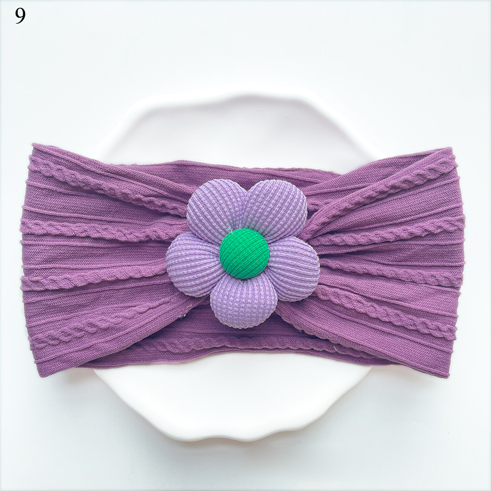 Kopfband Für Babys Mit Blumen Verzierung Aus Nylon Und Kord - Picture 26 of 44