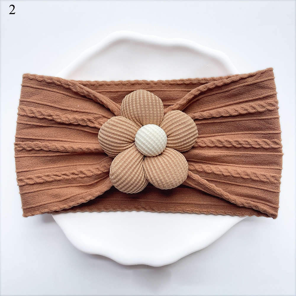 Kopfband Für Babys Mit Blumen Verzierung Aus Nylon Und Kord - Picture 32 of 44