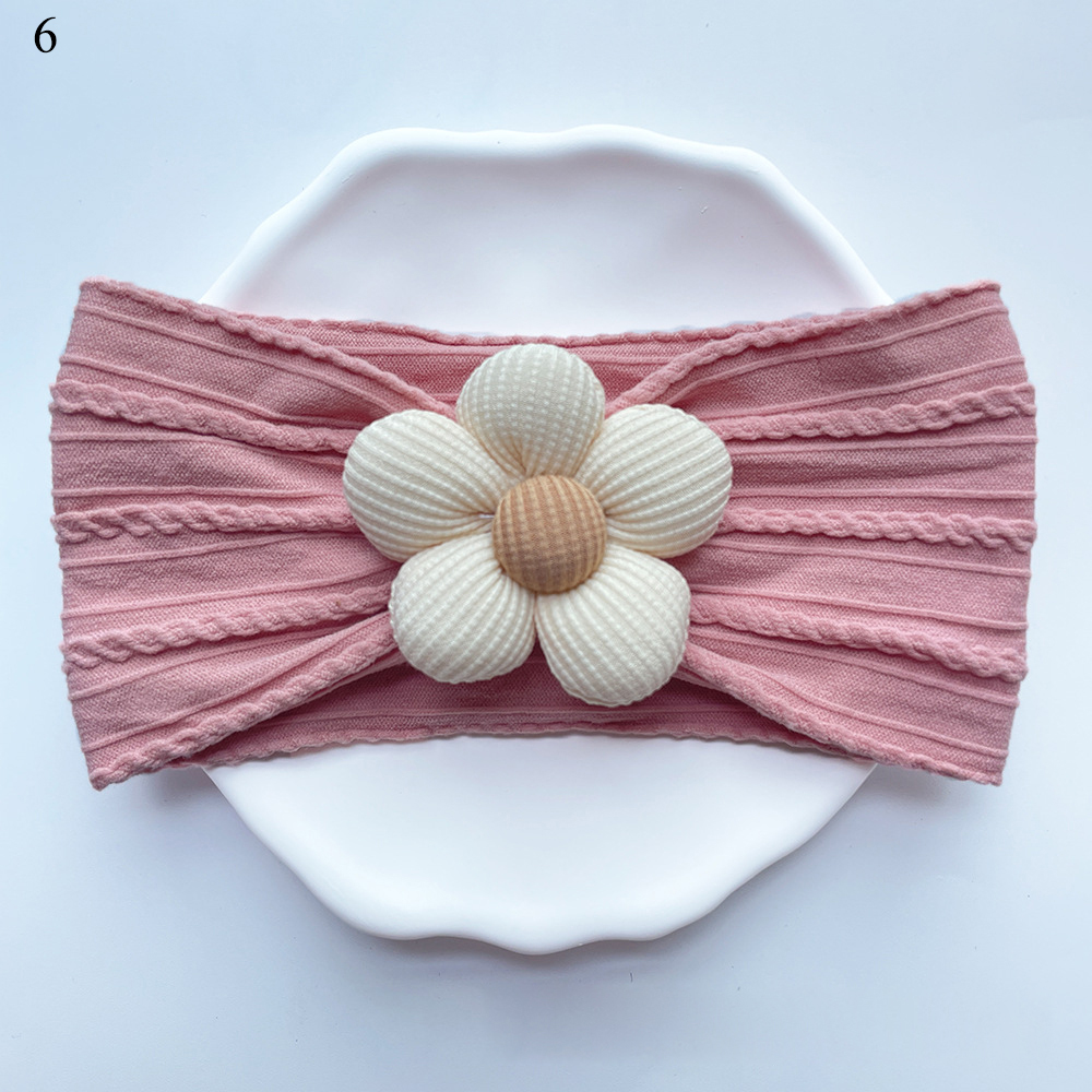 Kopfband Für Babys Mit Blumen Verzierung Aus Nylon Und Kord - Picture 34 of 44