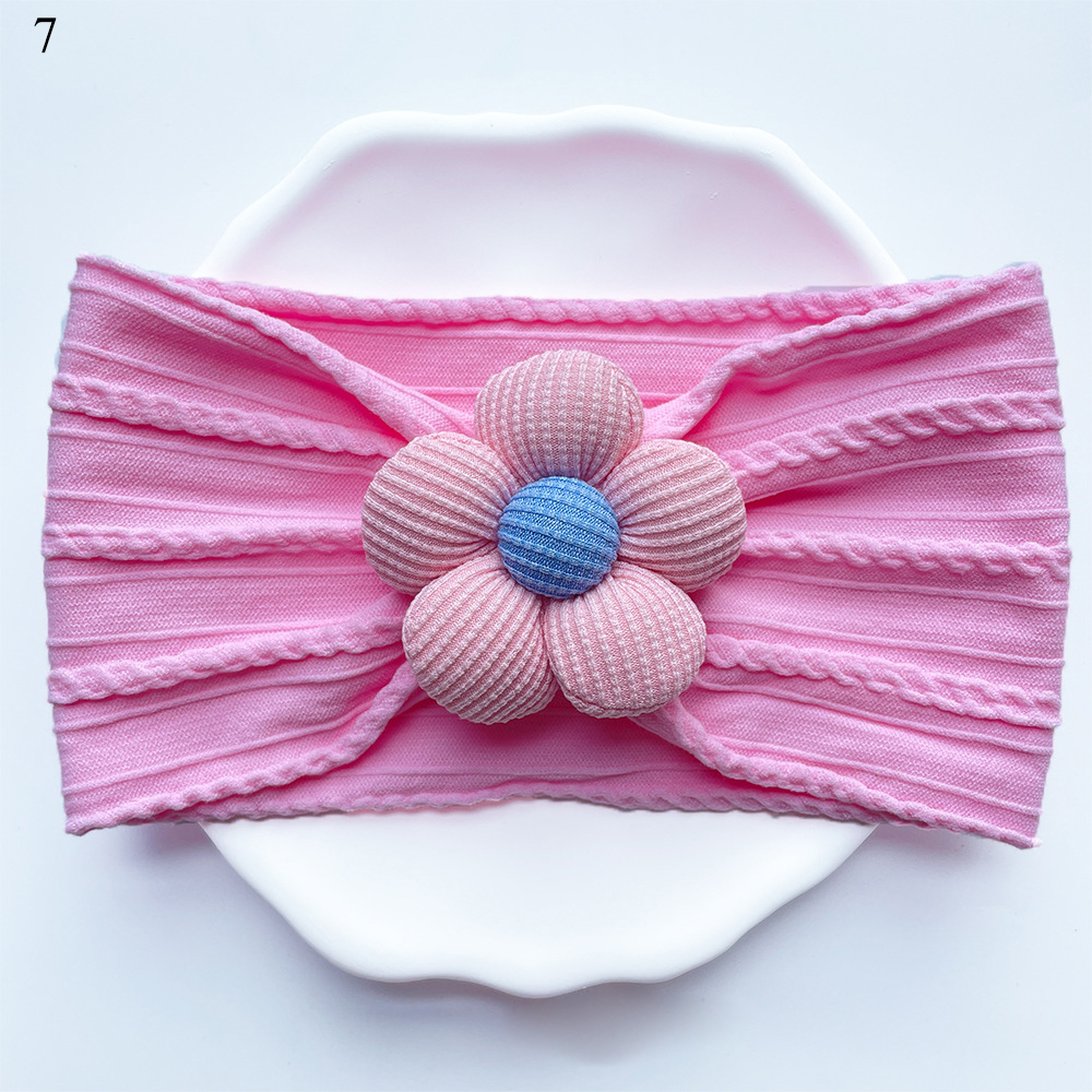 Kopfband Für Babys Mit Blumen Verzierung Aus Nylon Und Kord - Picture 35 of 44