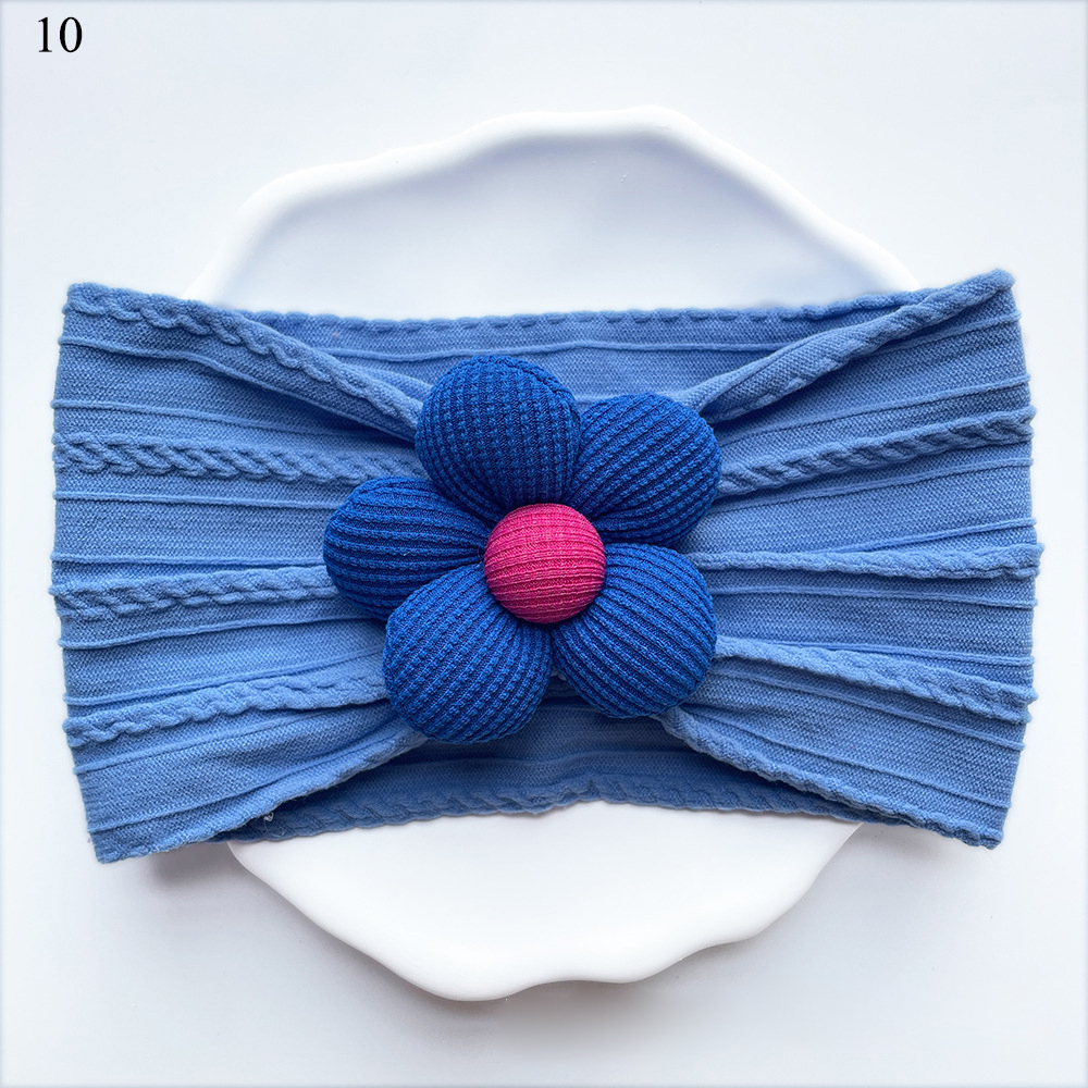 Kopfband Für Babys Mit Blumen Verzierung Aus Nylon Und Kord - Picture 36 of 44