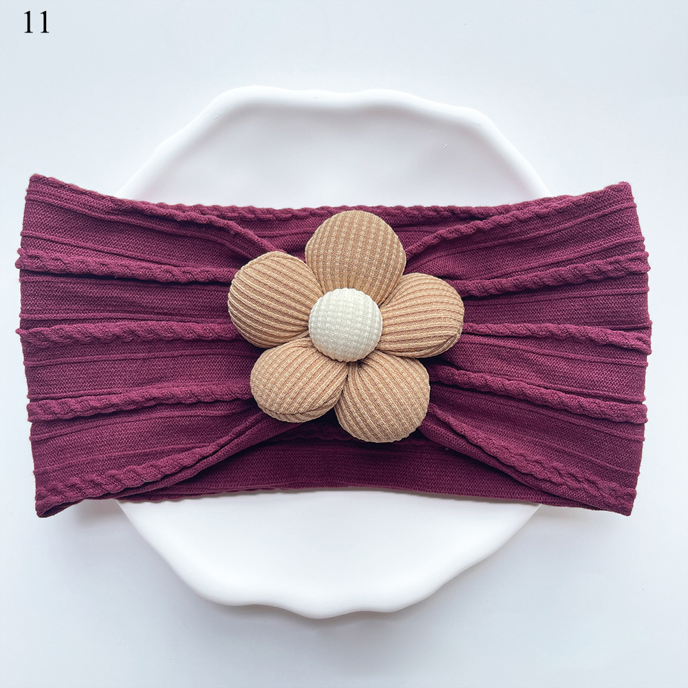 Kopfband Für Babys Mit Blumen Verzierung Aus Nylon Und Kord - Picture 37 of 44