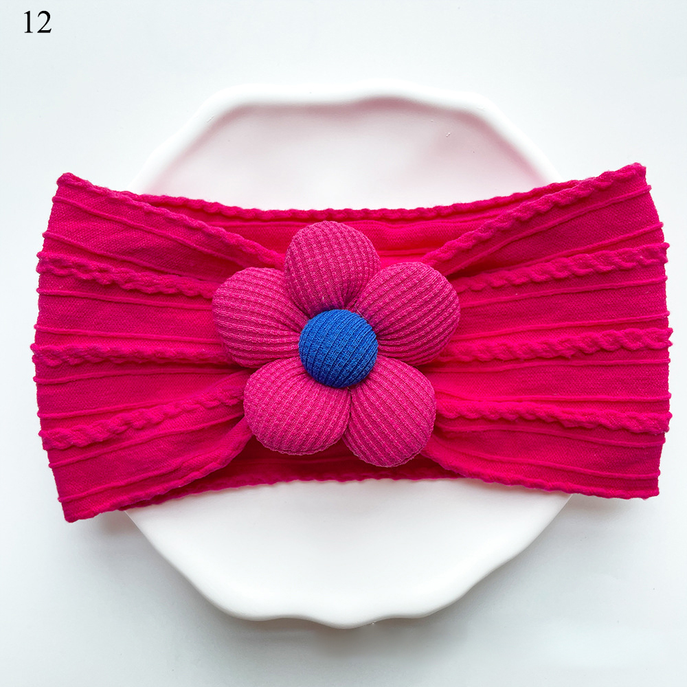 Kopfband Für Babys Mit Blumen Verzierung Aus Nylon Und Kord - Picture 38 of 44