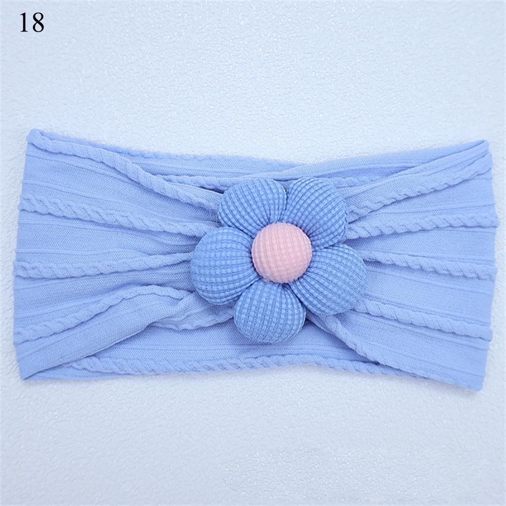 Kopfband Für Babys Mit Blumen Verzierung Aus Nylon Und Kord - Picture 42 of 44