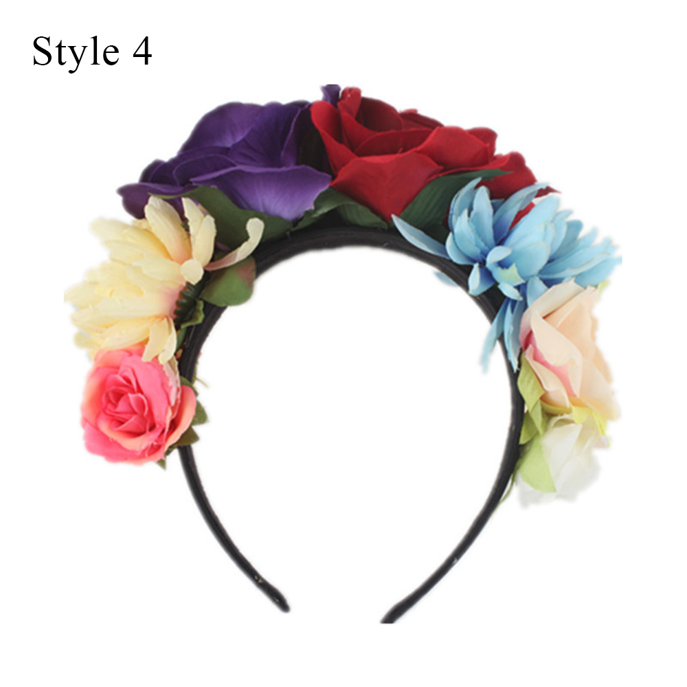 Haarreif Für Kostümpartys, Hochzeiten Und Cosplay - Polyester Blumenkranz - Picture 25 of 37