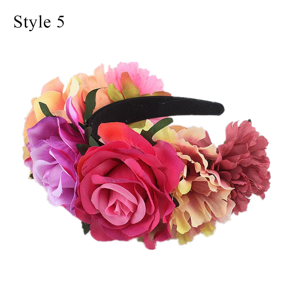 Haarreif Für Kostümpartys, Hochzeiten Und Cosplay - Polyester Blumenkranz - Picture 26 of 37