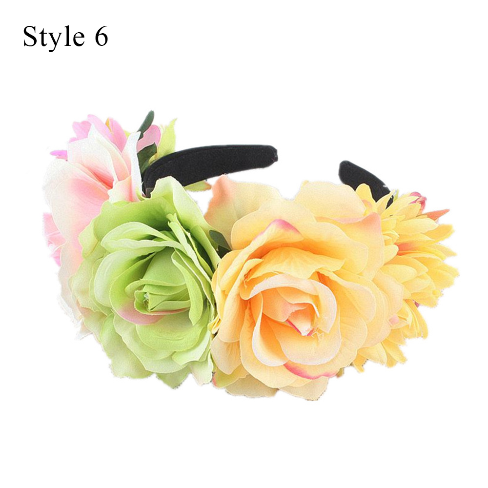 Haarreif Für Kostümpartys, Hochzeiten Und Cosplay - Polyester Blumenkranz - Picture 27 of 37