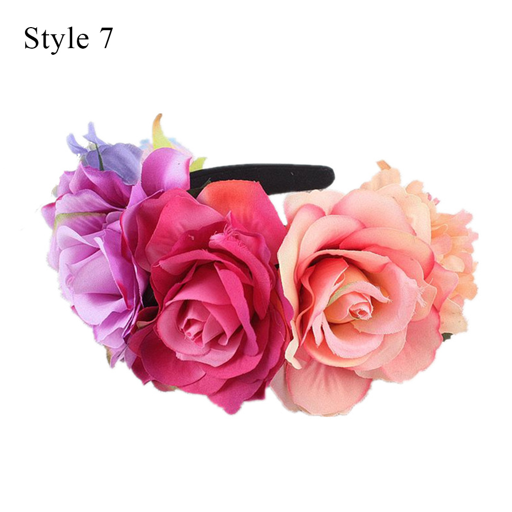 Haarreif Für Kostümpartys, Hochzeiten Und Cosplay - Polyester Blumenkranz - Picture 28 of 37