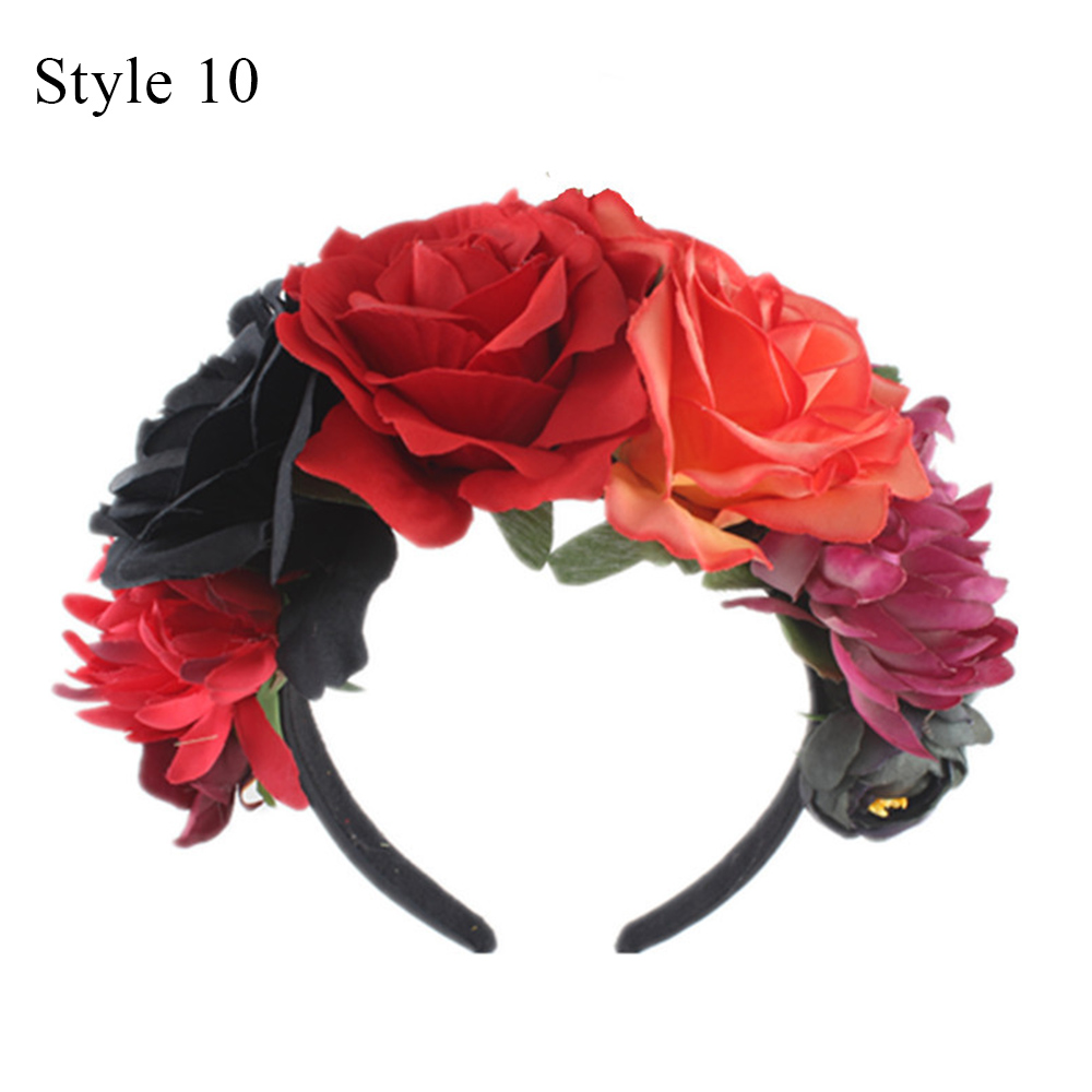 Haarreif Für Kostümpartys, Hochzeiten Und Cosplay - Polyester Blumenkranz - Picture 29 of 37