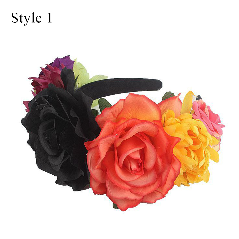 Haarreif Für Kostümpartys, Hochzeiten Und Cosplay - Polyester Blumenkranz - Picture 33 of 37