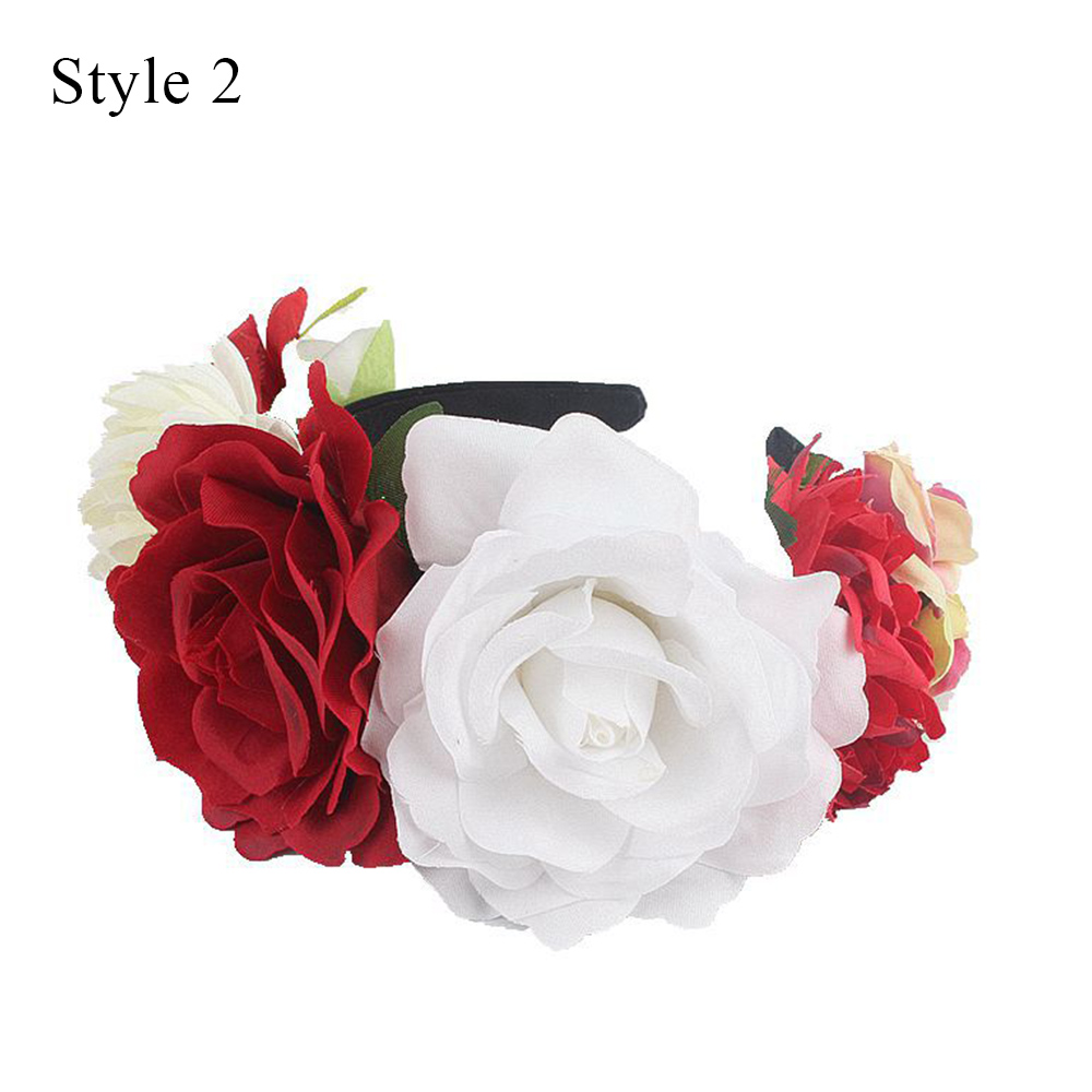 Haarreif Für Kostümpartys, Hochzeiten Und Cosplay - Polyester Blumenkranz - Picture 34 of 37