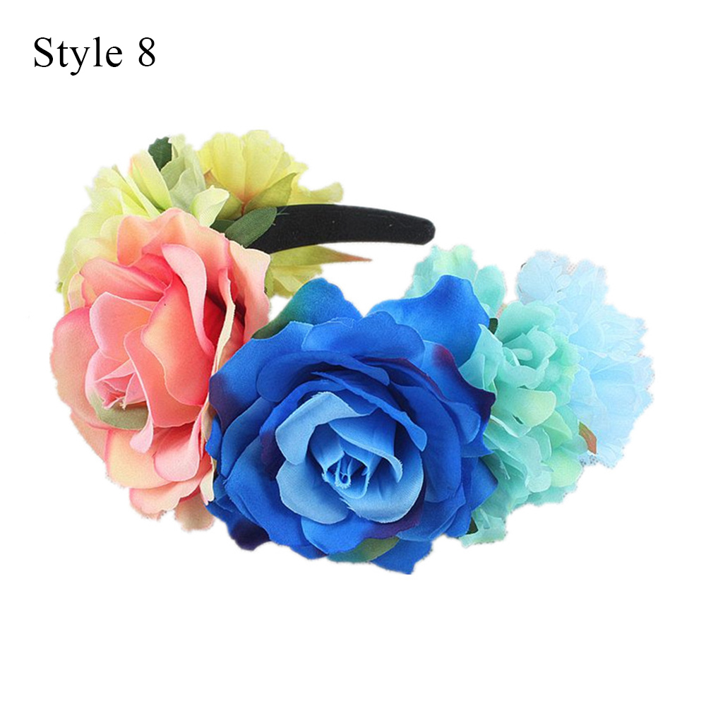 Haarreif Für Kostümpartys, Hochzeiten Und Cosplay - Polyester Blumenkranz - Picture 35 of 37