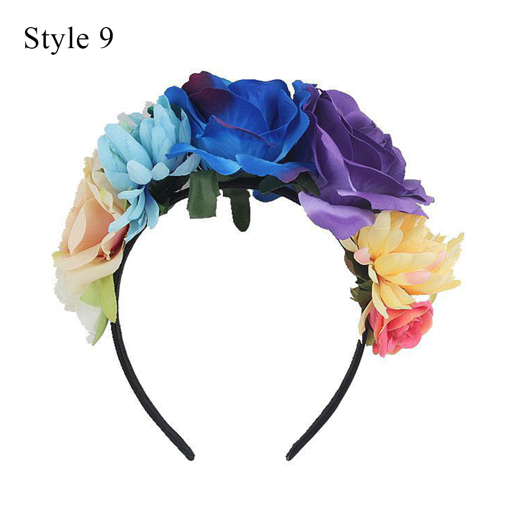 Haarreif Für Kostümpartys, Hochzeiten Und Cosplay - Polyester Blumenkranz - Picture 36 of 37
