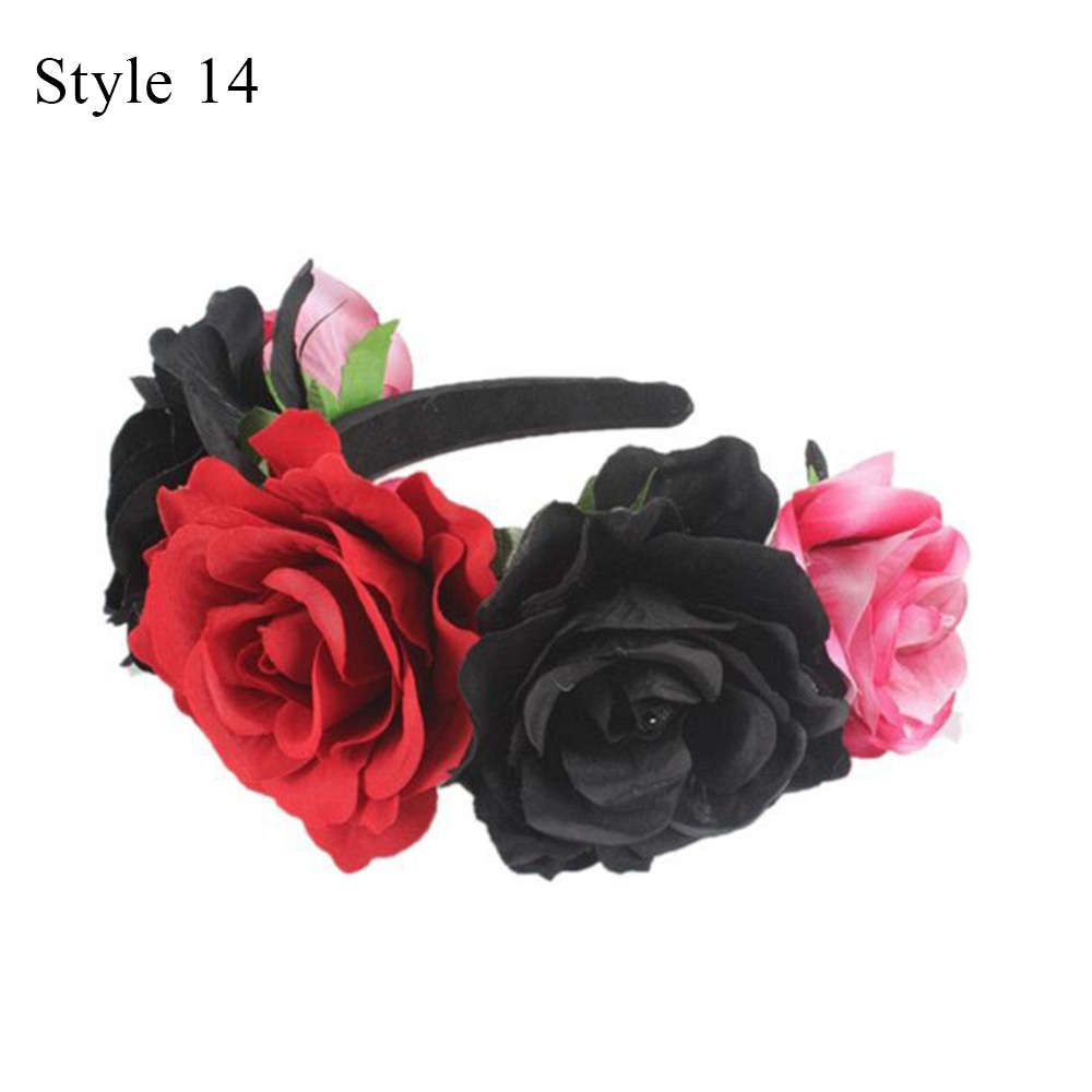 Haarreif Für Kostümpartys, Hochzeiten Und Cosplay - Polyester Blumenkranz - Picture 37 of 37