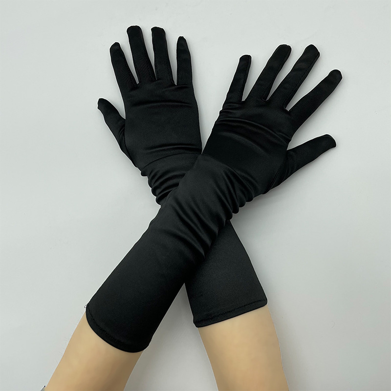 Lange Hochzeitshandschuhe Aus Nylon Spandex Elegant Und Dehnbar Für Brautkleid - Bild 26 von 34