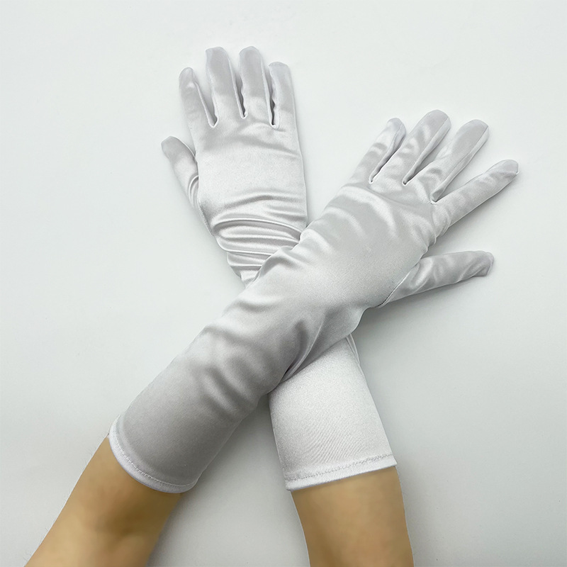 Lange Hochzeitshandschuhe Aus Nylon Spandex Elegant Und Dehnbar Für Brautkleid - Bild 27 von 34