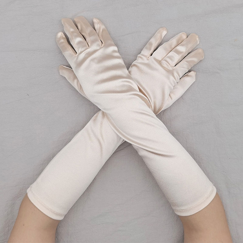 Lange Hochzeitshandschuhe Aus Nylon Spandex Elegant Und Dehnbar Für Brautkleid - Bild 29 von 34
