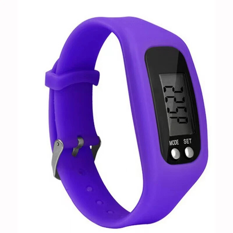 LED Pedometer Bracelet Step Counter Watch 12/24H Time Display ~Outdoor Sports UK