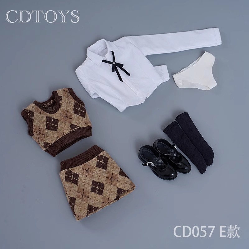 1/6 Mujer Soldado Ropa Diamante Cuadros Tejido Chaleco Bolso Cadera Falda Traje - Imagen 27 de 28