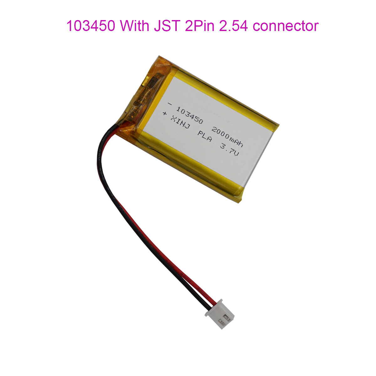 3.7V 2000mAh 7.4Wh Li-Batterie 103450 JST 2pin 2.54mm für Tablet PC GPS DashCam - Picture 9 of 10