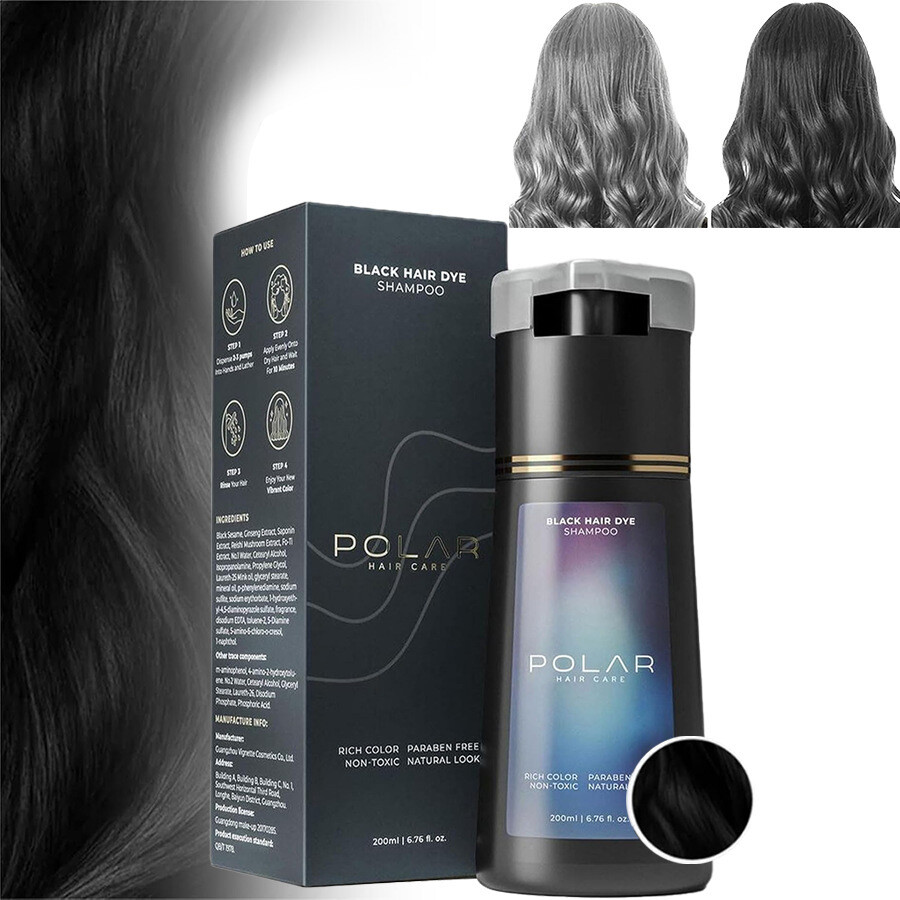 Polar Hair Dye Shampoo Polar Hair Care, HairCare Shampoo 200ML NEW【BLACK】