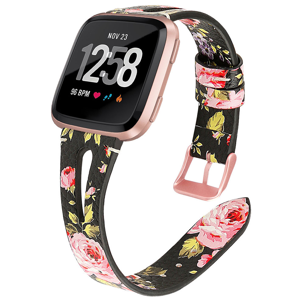 Bracelet de Montre Connectée en Cuir Véritable - Style Moderne pour Fitbit Versa - Zdjęcie 27 z 35