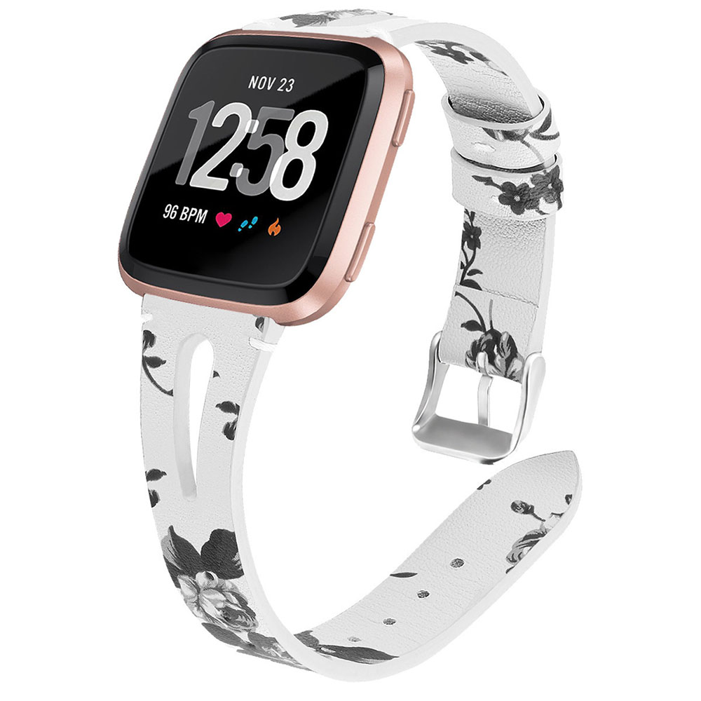 Bracelet de Montre Connectée en Cuir Véritable - Style Moderne pour Fitbit Versa - Zdjęcie 28 z 35