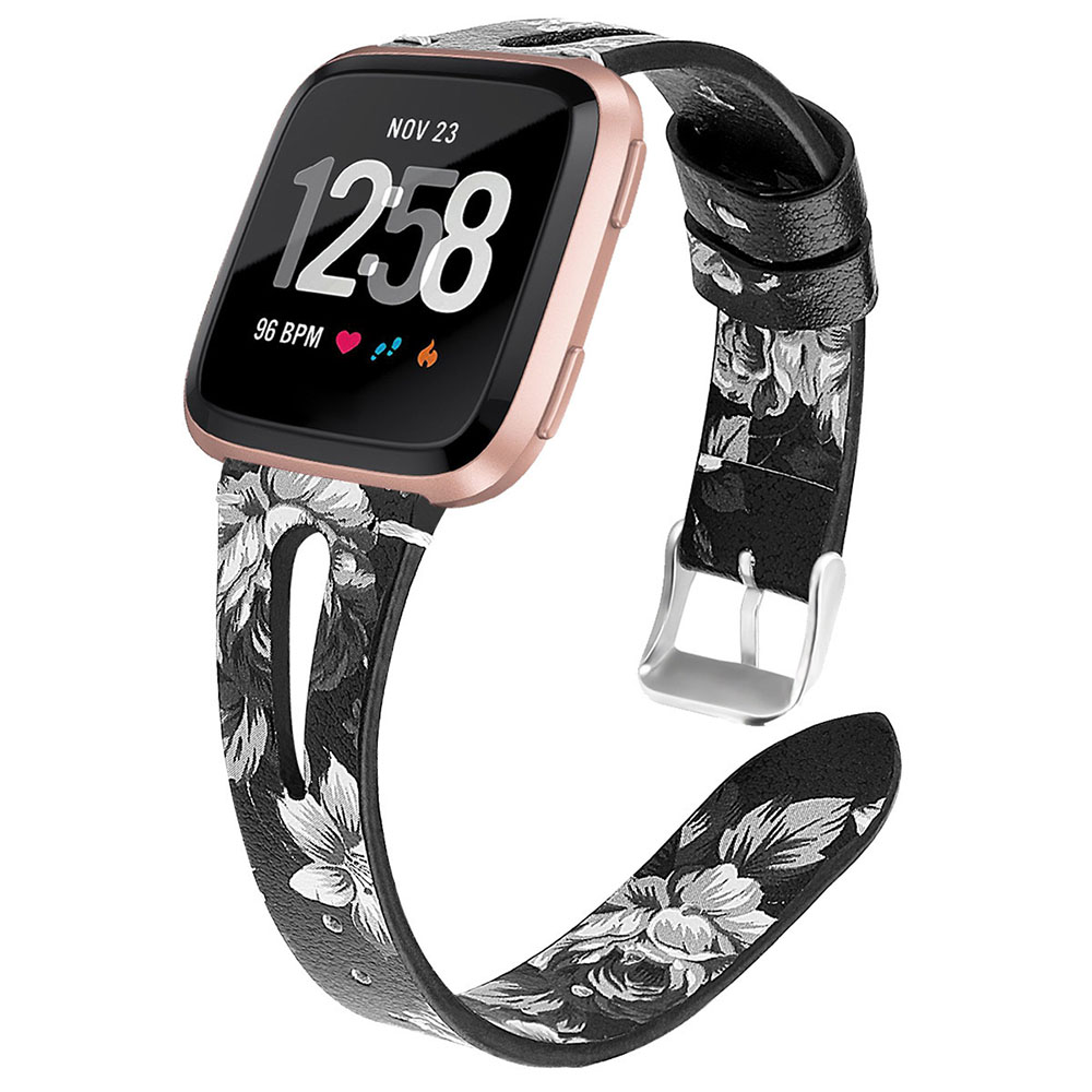 Bracelet de Montre Connectée en Cuir Véritable - Style Moderne pour Fitbit Versa - Zdjęcie 32 z 35