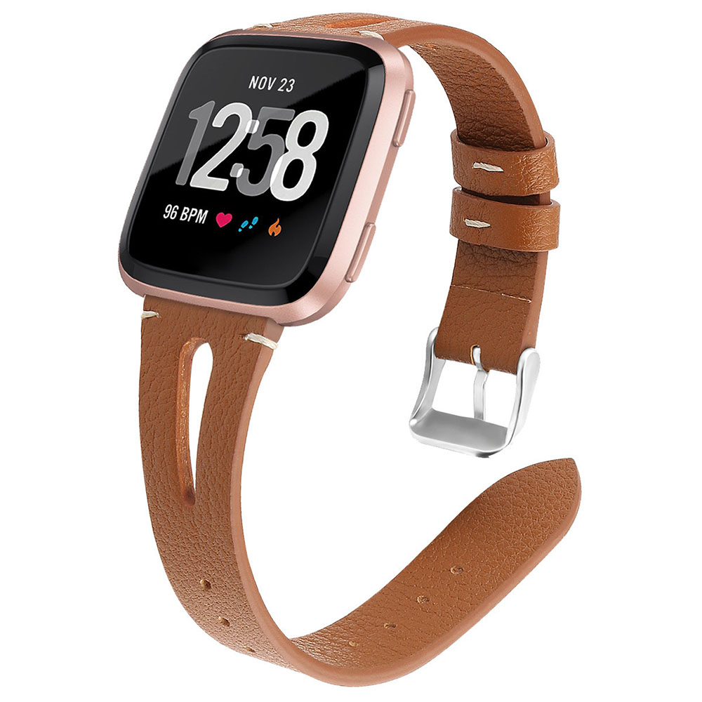 Bracelet de Montre Connectée en Cuir Véritable - Style Moderne pour Fitbit Versa - Zdjęcie 33 z 35
