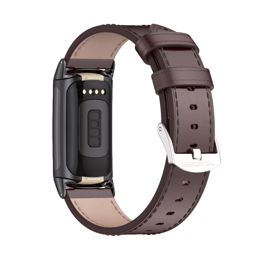 Bracelet Cuir Métal Pour Fitbit Charge 6/5 - Confortable Réglable - Accessoire M - Zdjęcie 20 z 21