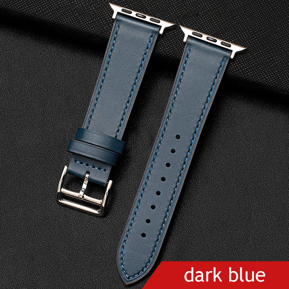 Bracelet Sport En Cuir Pour Apple Watch Series 2 3 4 5 6 7 SE 38mm 40mm 41mm 42m - Zdjęcie 36 z 38