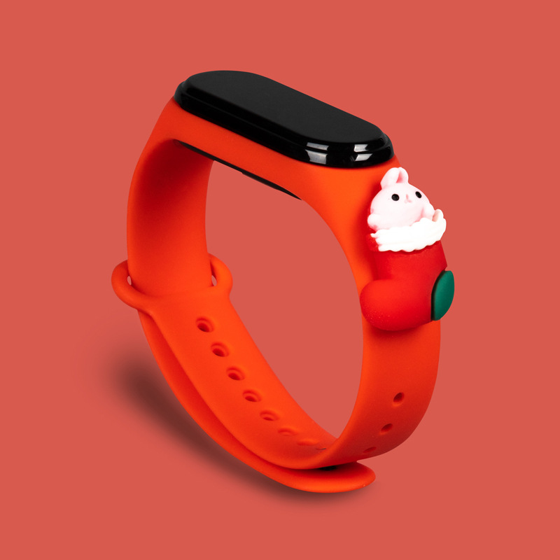 Bracelet Silicone Noël Compatible Xiaomi Mi Band 5 6 7 Accessoire Montre Connect - Zdjęcie 33 z 33