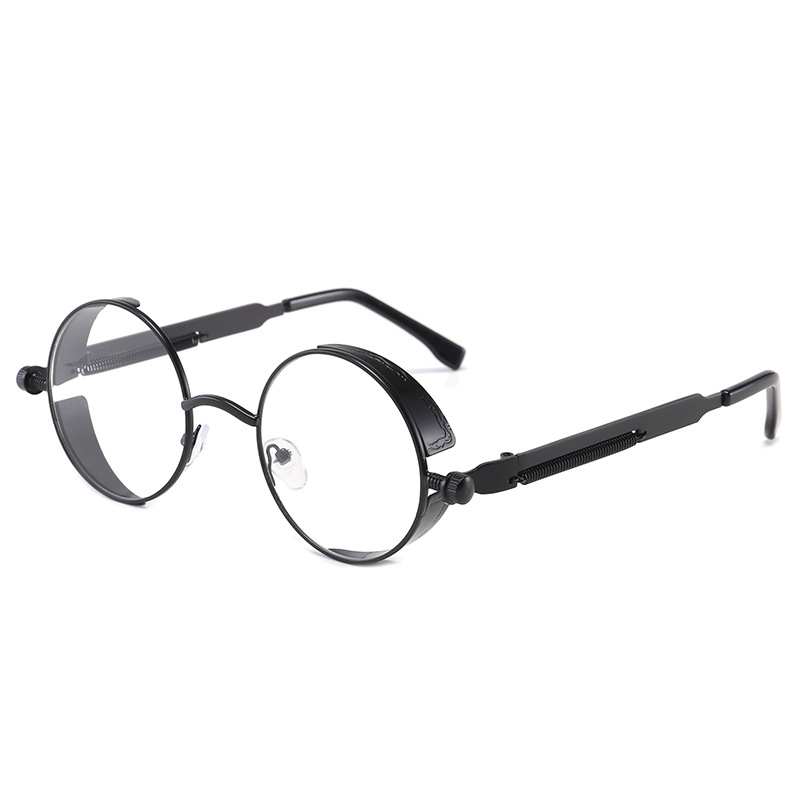 Retro Gothic Steampunk Sunglasses for Women Men Round Lens Metal Hippie Style - Picture 36 of 40