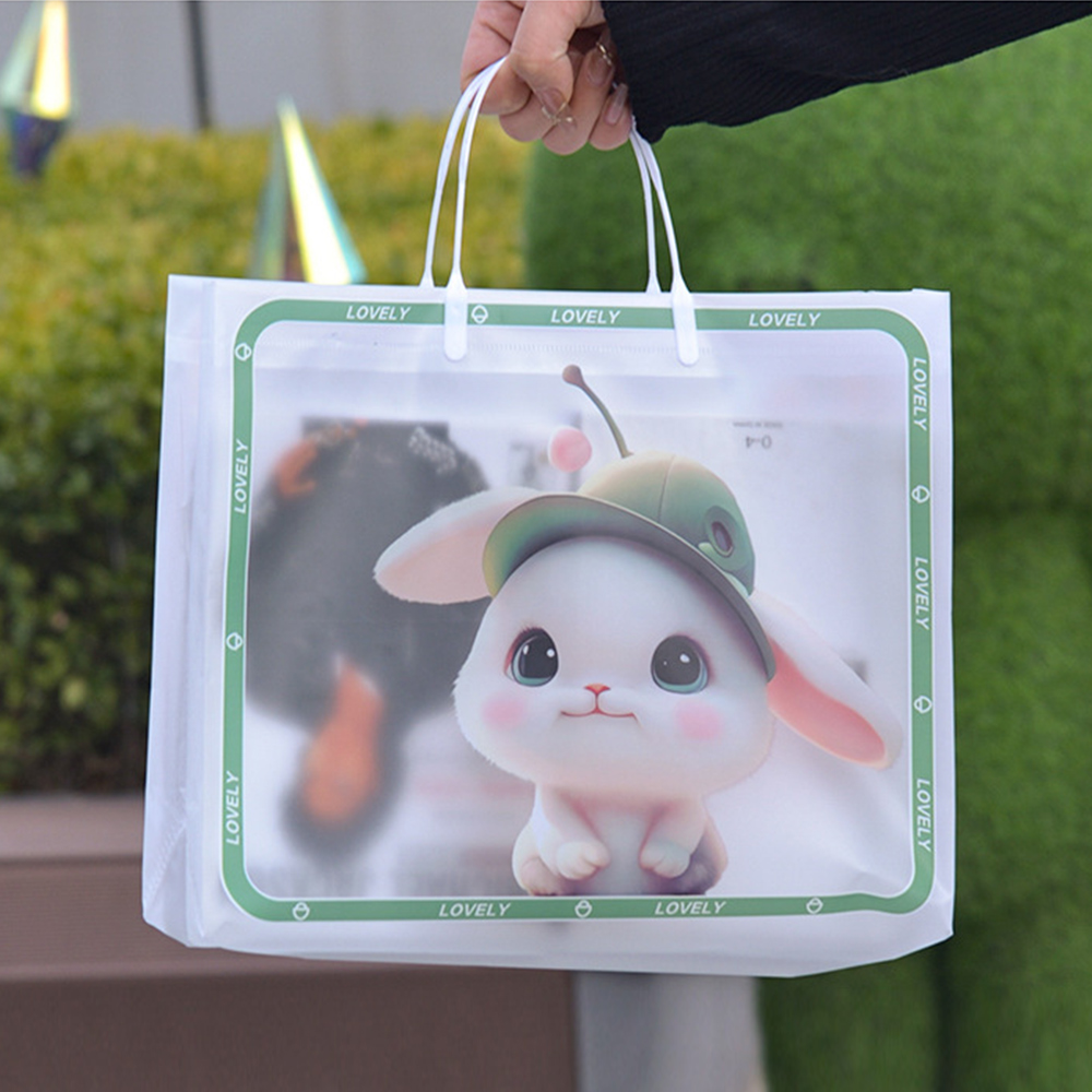 Stylish shopper bag for women with rabbit pattern matte material