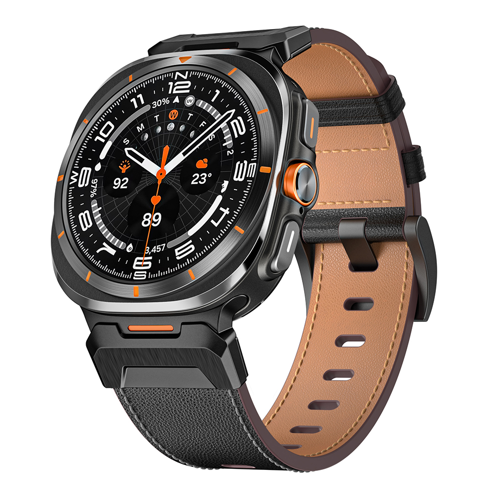 Bracelet En Cuir Véritable Pour Samsung Galaxy Watch Ultra 47mm Léger Et Ajustab - Zdjęcie 21 z 24