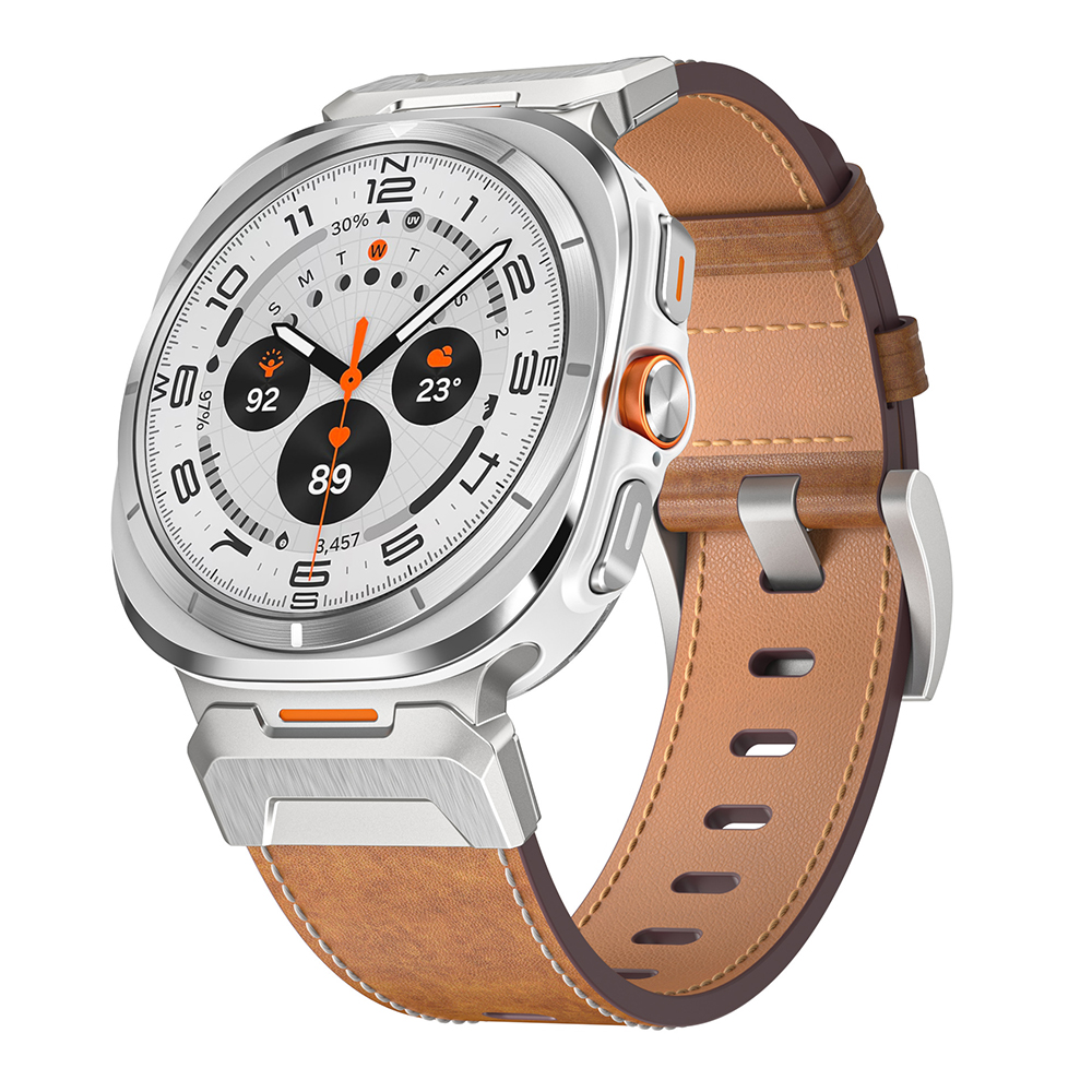 Bracelet En Cuir Véritable Pour Samsung Galaxy Watch Ultra 47mm Léger Et Ajustab - Zdjęcie 23 z 24