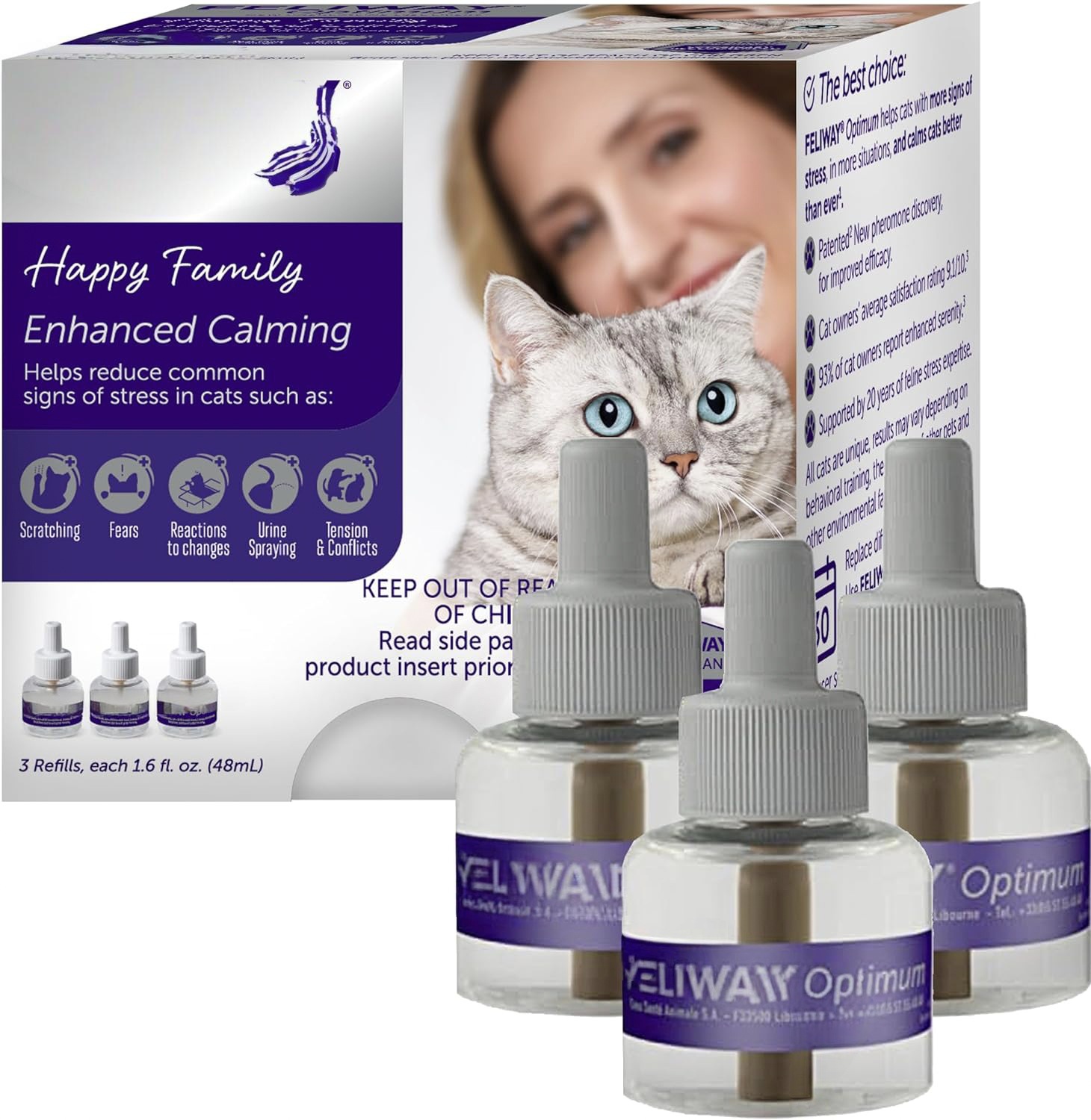 3x FELIWAY® Optimum Nachfüllflakon 48ml Feliway Optimum 30 Day Refill Value Pack - Bild 8 von 13