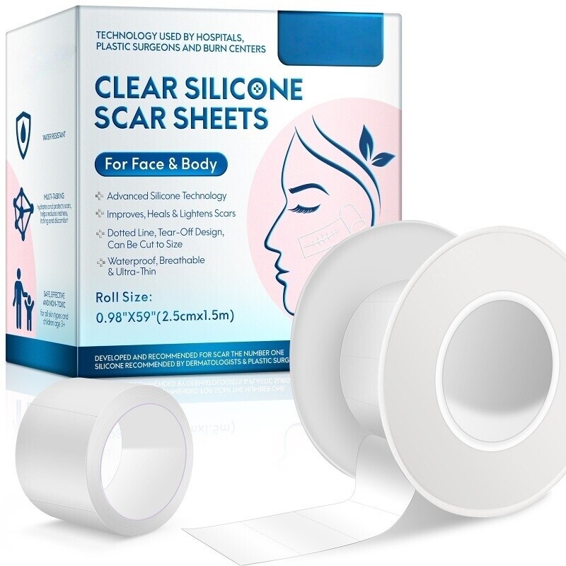 1.5M Silicone Scar Tape Sheet Medical Grade Adhesive Reusable for Old&New Scars