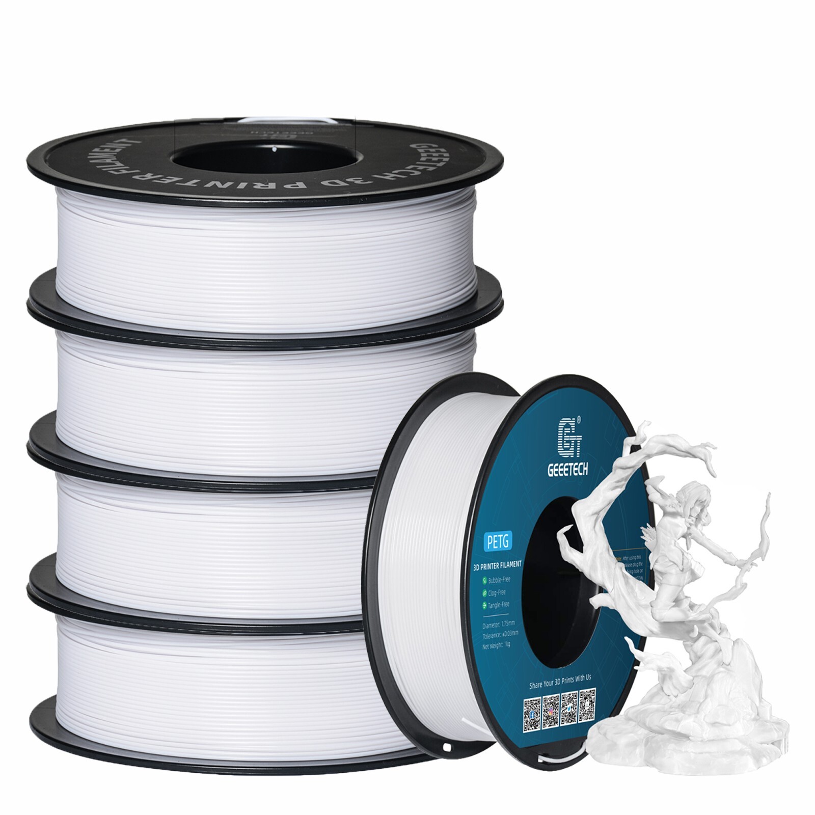 5/10 pezzi Geeetech PETG filamento per stampante 3D 1,75 mm 1 kg/rotolo filamento per stampante 3D - Foto 11 di 41