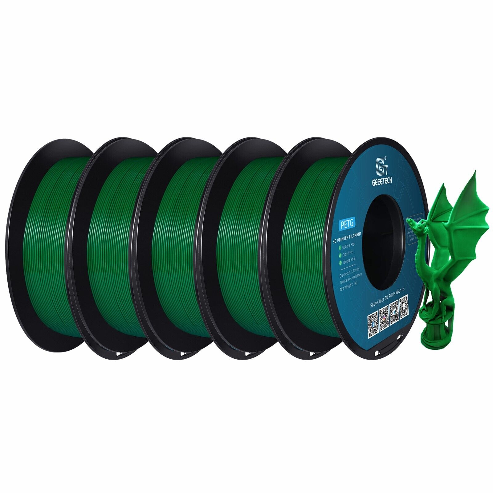 5/10 pezzi Geeetech PETG filamento per stampante 3D 1,75 mm 1 kg/rotolo filamento per stampante 3D - Foto 12 di 41
