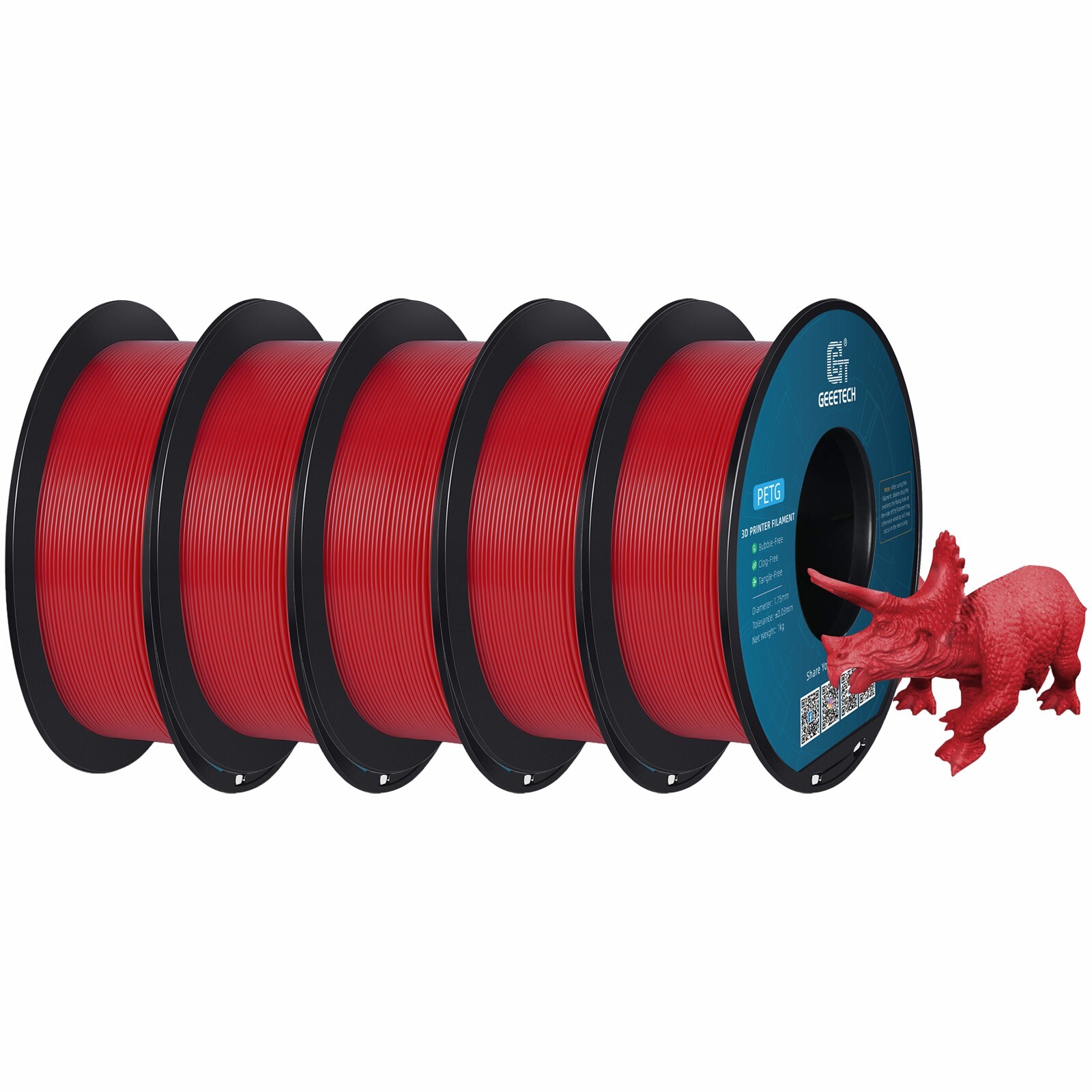 5/10 pezzi Geeetech PETG filamento per stampante 3D 1,75 mm 1 kg/rotolo filamento per stampante 3D - Foto 16 di 41