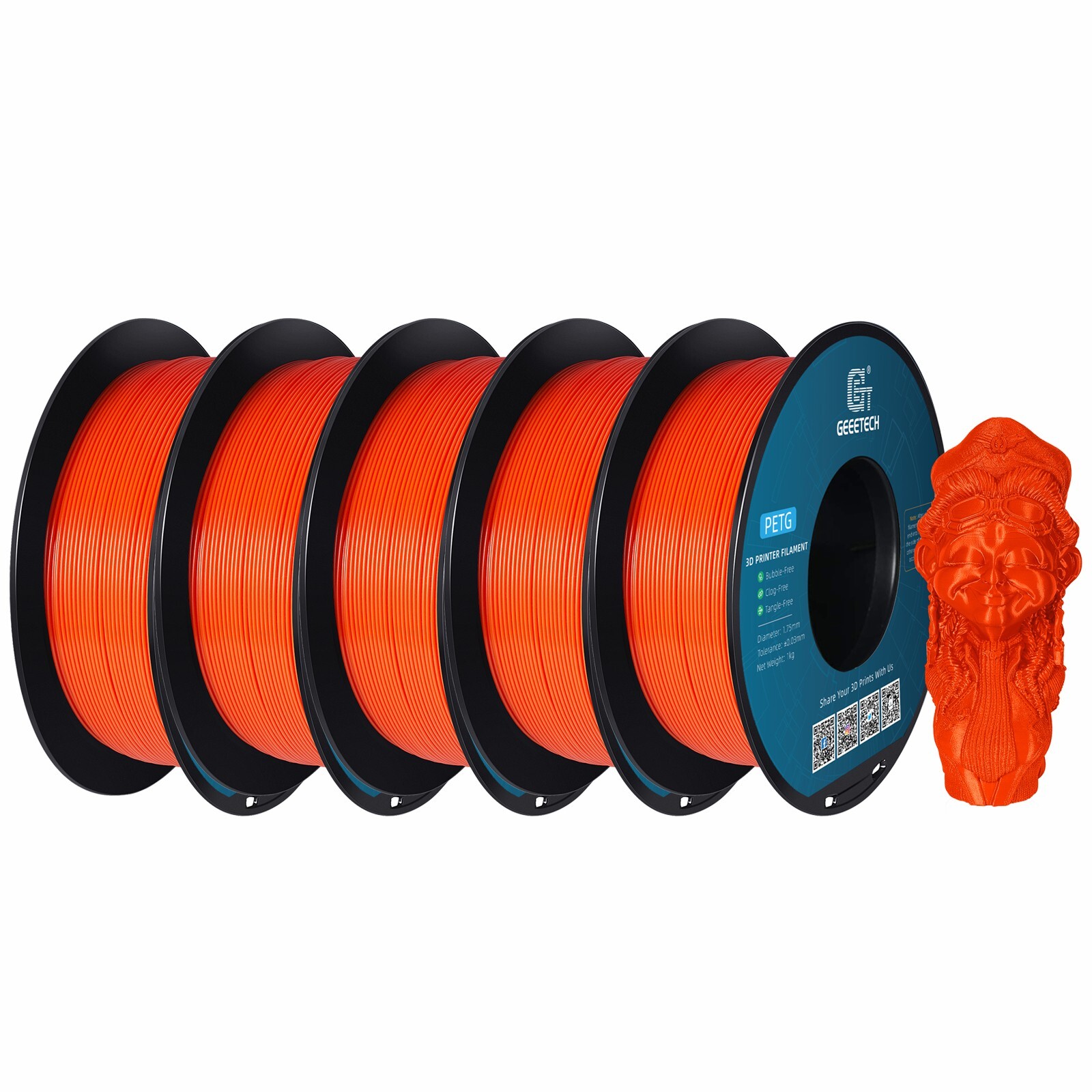 5/10 pezzi Geeetech PETG filamento per stampante 3D 1,75 mm 1 kg/rotolo filamento per stampante 3D - Foto 18 di 41
