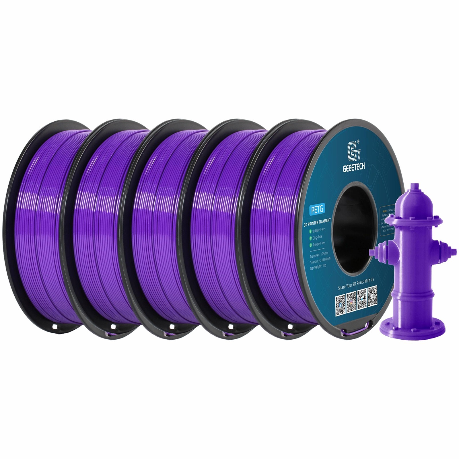 5/10 pezzi Geeetech PETG filamento per stampante 3D 1,75 mm 1 kg/rotolo filamento per stampante 3D - Foto 19 di 41
