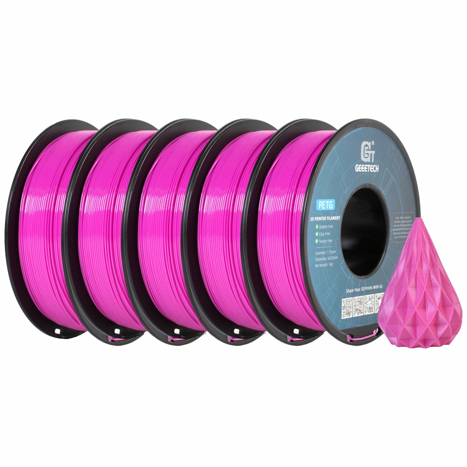 5/10 pezzi Geeetech PETG filamento per stampante 3D 1,75 mm 1 kg/rotolo filamento per stampante 3D - Foto 20 di 41