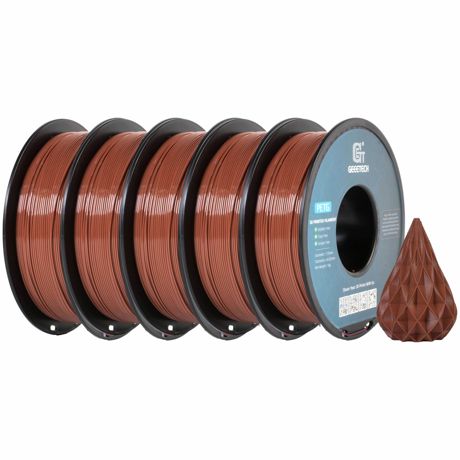 5/10 pezzi Geeetech PETG filamento per stampante 3D 1,75 mm 1 kg/rotolo filamento per stampante 3D - Foto 21 di 41