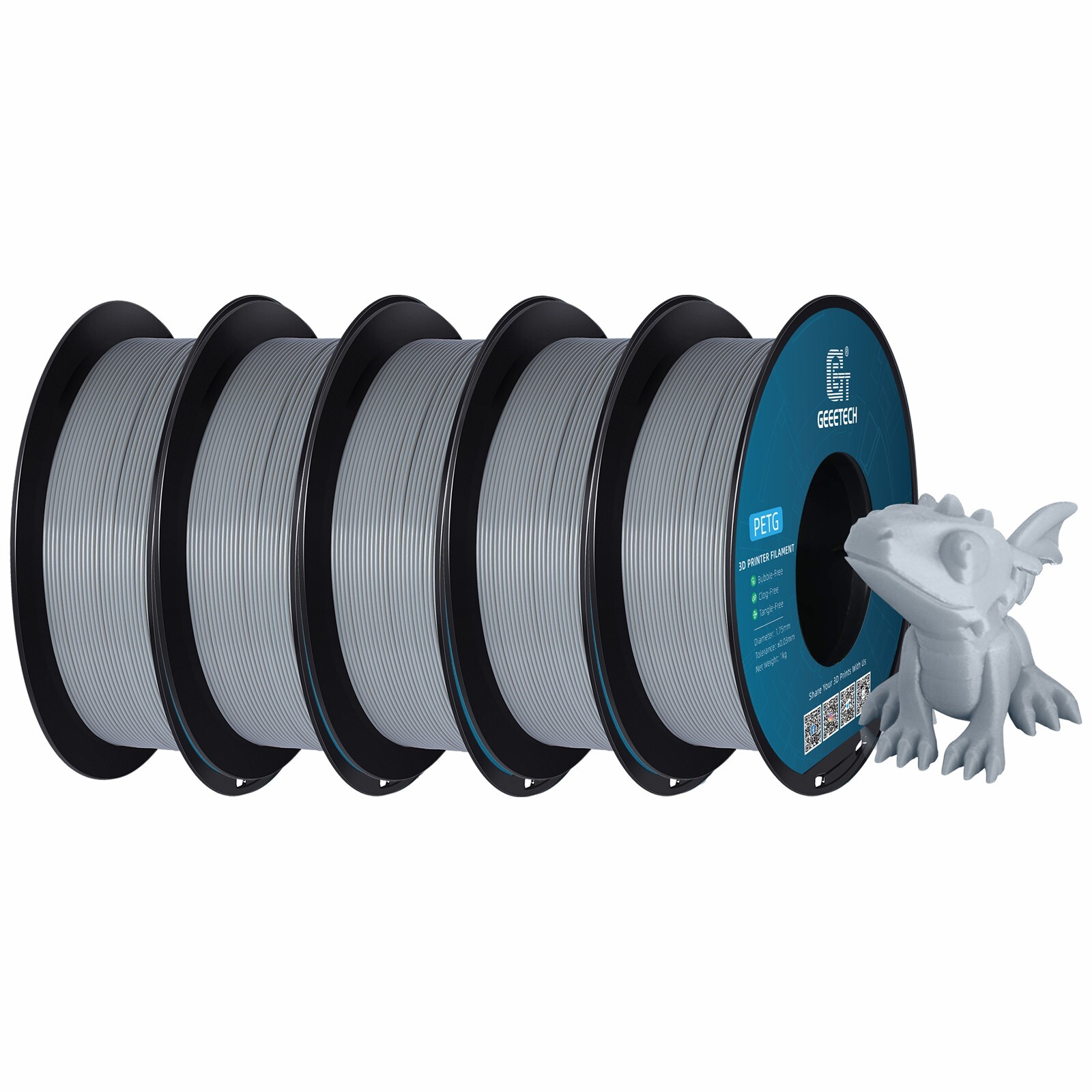 5/10 pezzi Geeetech PETG filamento per stampante 3D 1,75 mm 1 kg/rotolo filamento per stampante 3D - Foto 22 di 41