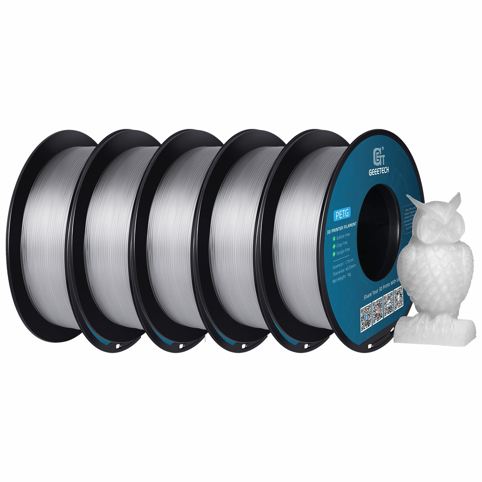 5/10 pezzi Geeetech PETG filamento per stampante 3D 1,75 mm 1 kg/rotolo filamento per stampante 3D - Foto 23 di 41